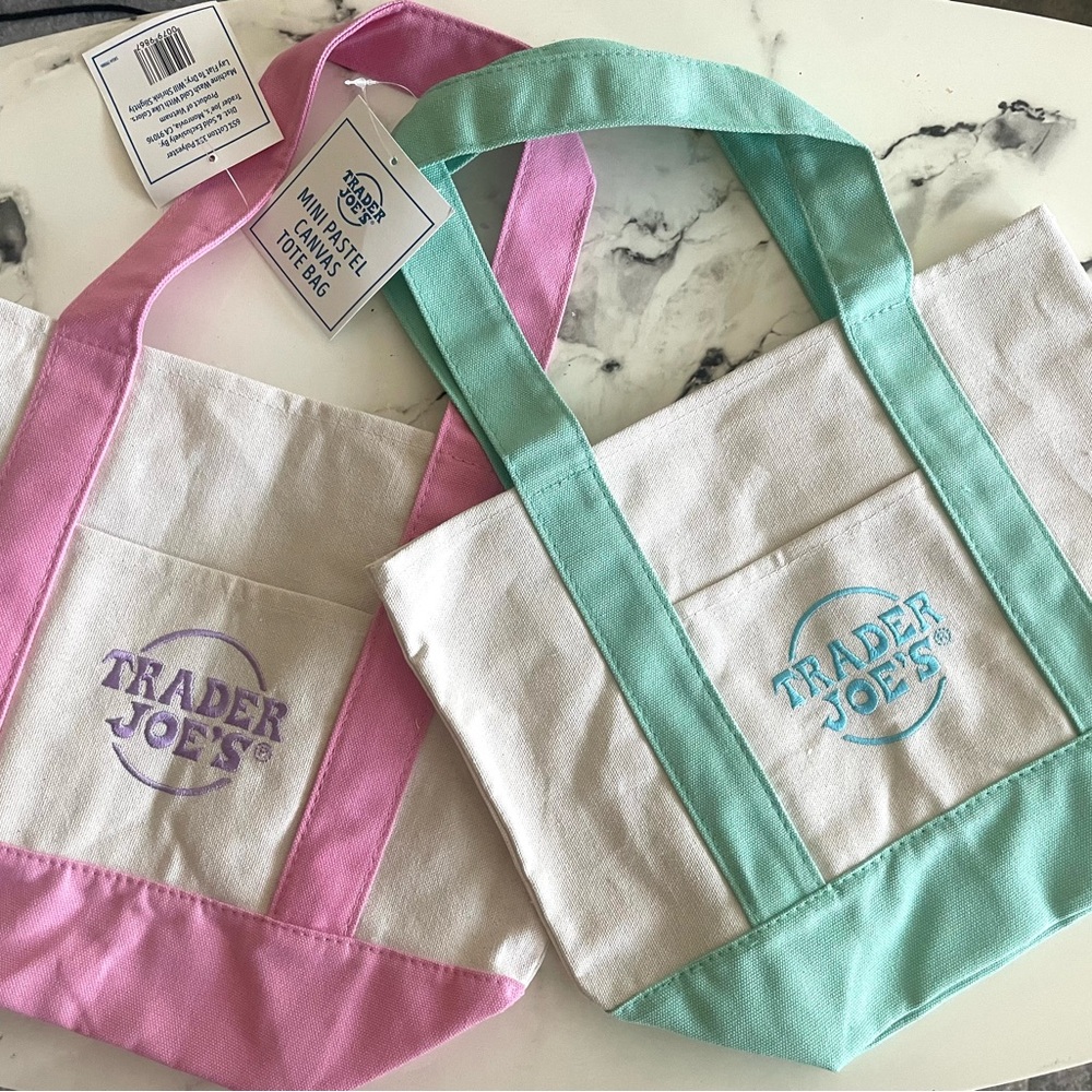 Mini Pastel Tote Bag in Mint or Pink